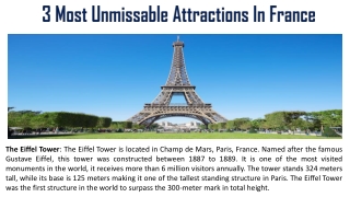 3 Most Unmissable Attractions In France