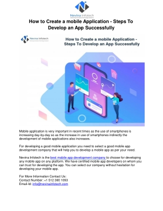 How to Create a mobile Application - Steps To Develop an App Successfully