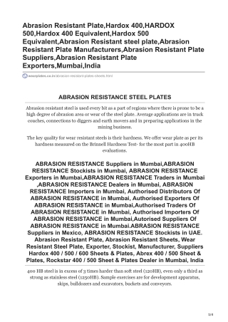 ABRASION RESISTANCE