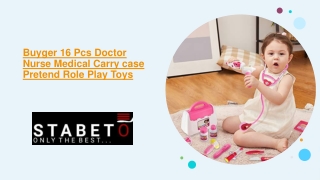 Buyger 16 Pcs Doctor Nurse Medical Carry case Role Play Toys | Stabeto