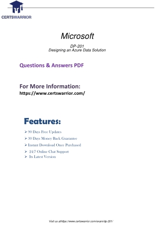 DP-201 Preparation Material Practice 2020