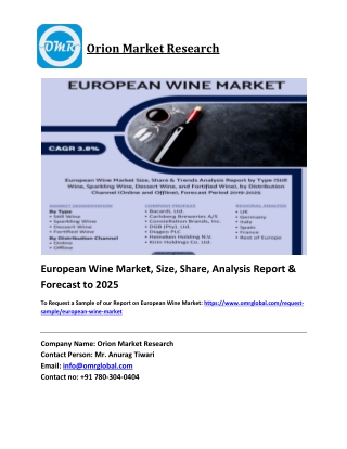 European Wine Market Trends, Size, Competitive Analysis and Forecast 2019-2025