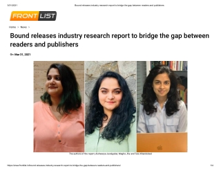 Bound releases industry research report to bridge the gap between readers and publishers