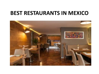 BEST RESTAURANTS IN MEXICO