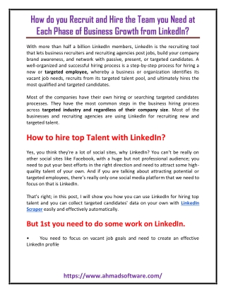 How LinkedIn Recruiter Extractor scrape people Data from LinkedIn and LinkedIn Recruiter Profiles?