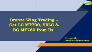 Bronze Wing Trading – Trade Finance - LC – SBLC