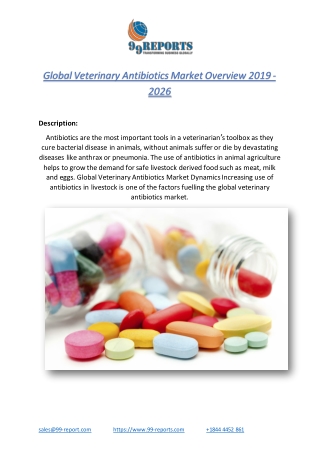 Global Veterinary Antibiotics Market Overview 2019 -2026
