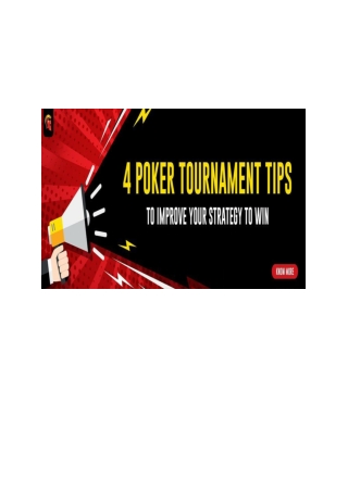 How to prepare for poker tournaments - Spartan Poker