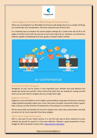 Local Calgary eCommerce Web Design & Development