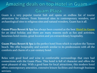 Amazing deals on top Hotel in Guam – Guam Plaza
