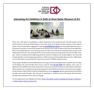 Interesting Art Exhibition in Delhi at Kiran Nadar Museum of Art