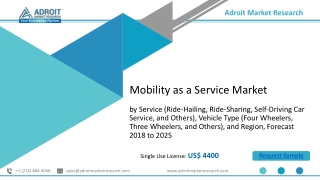 Mobility as a Service Market Extensive Growth Opportunities to Be Witnessed by 2021-2025