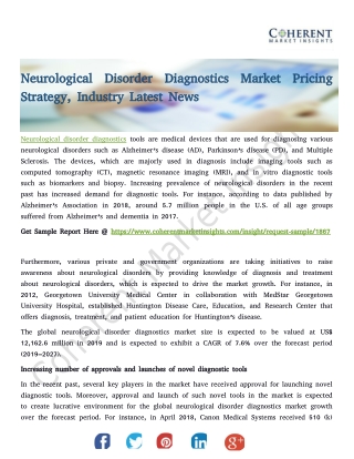 Neurological Disorder Diagnostics Market Pricing Strategy, Industry Latest News