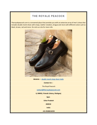 Double Monk Strap Shoes India | Theroyalepeacock.com