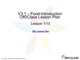 Vocabulary - Food Introduction - ESL Lesson Plan