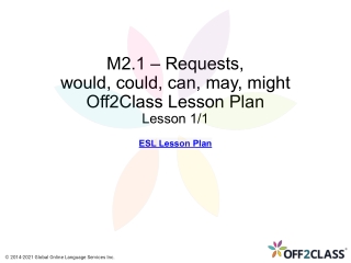 Modal Verbs - Requests - Who - Could - Can - May and Might - Off2Class Lesson Plan