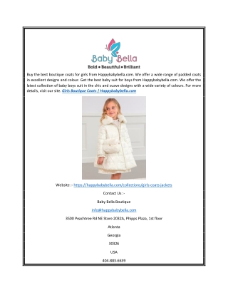 Girls Boutique Coats | Happybabybella.com