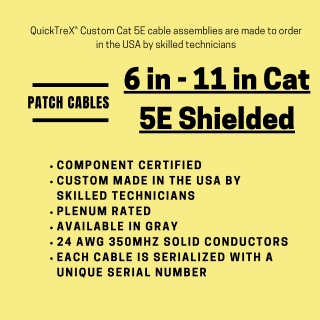 6 in - 11 in Cat 5E Shielded Plenum Custom Cable