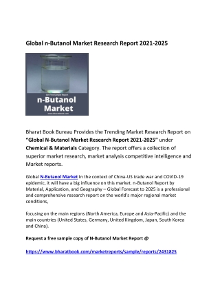 Global N-Butanol Market Forecast 2021-2025