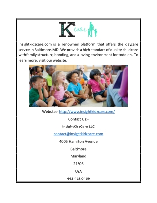 Baltimore Toddler Care | Insightkidzcare.com