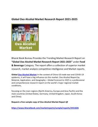 Global Oxo Alcohol Market Research Report 2021-2025