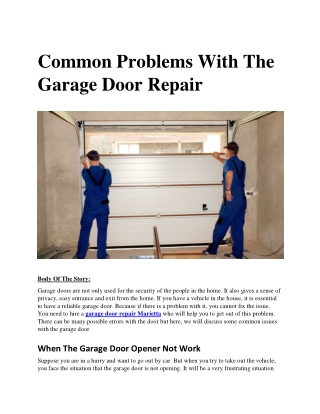 Common Problems With The Garage Door Repair