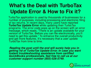 What's the Deal with TurboTax Update Error & How to Fix it?