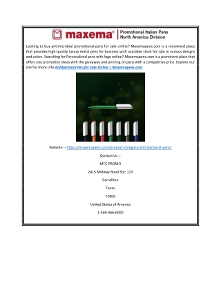 Antibacterial Pen for Sale Online | Maxemapens.com