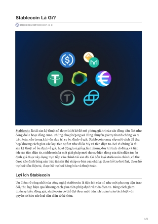 Stablecoin Là Gì?