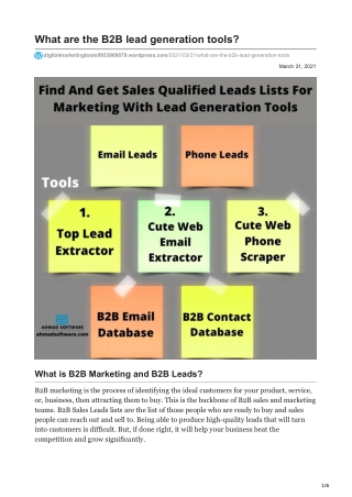 How to find and Get B2B Leads Lists for B2B marketing?