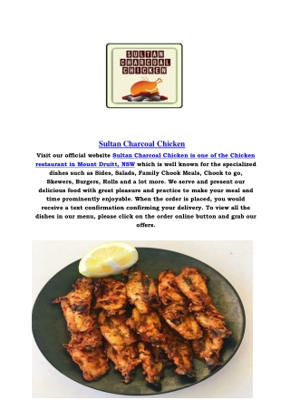 5% Off - Sultan Charcoal Chicken menu Mount Druitt, NSW