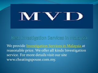 Investigation Services Malaysia