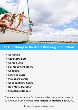 10 Fun Things to Do While Relaxing on the Boat
