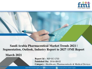 Saudi Arabia Pharmaceutical Market Growth Analysis | Trends, Vendor Forecasts for 2021-2036