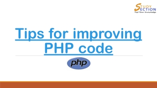 Tips for improving PHP code by Study Section