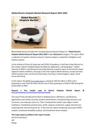 Global Electric Hotplate Market Research Report 2021-2025