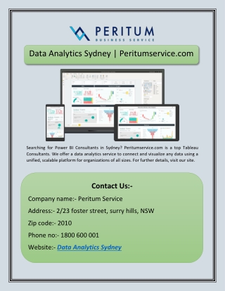 Data Analytics Sydney | Peritumservice.com