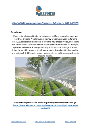Global Micro Irrigation Systems Market - 2019-2026