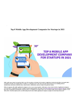 Top 8 Mobile App Development Companies for Startups in 2021