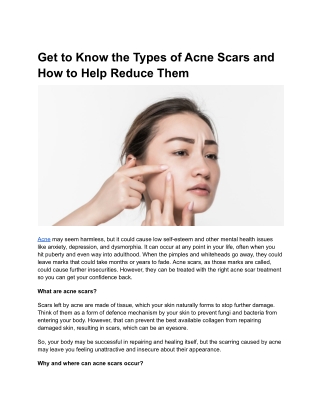 Get to Know the Types of Acne Scars and How to Help Reduce Them - DMK