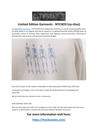 Limited Edition Garments - NYCHOS (ny-chos)