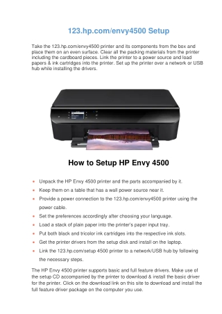 123.hp.com/envy4500 | Unboxing Setup and Free Driver Download