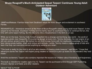 Bruce Rougraff's Much-Anticipated Sequel Tarpon! Continues Young Adult Outdoor Adventure