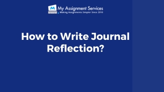 How to write journal reflection?