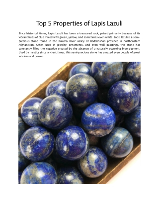 Top 5 Properties of Lapis Lazuli