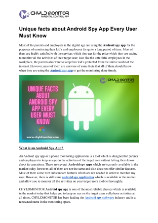 Unique facts about Android Spy App Every User Must Know
