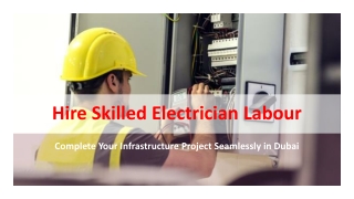 Find Skilled Electrician Labour Near You in Dubai