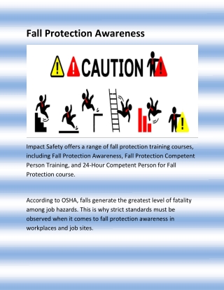 Fall Protection Awareness Training | Impact Safety