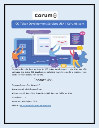 ICO Token Development Services USA | Corum8.com