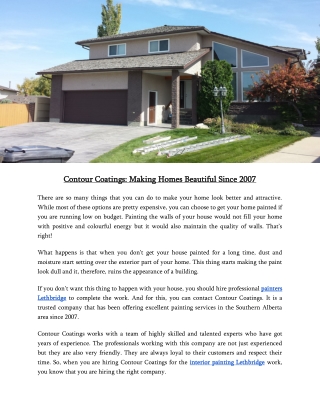 Contour Coatings: Making Homes Beautiful Since 2007